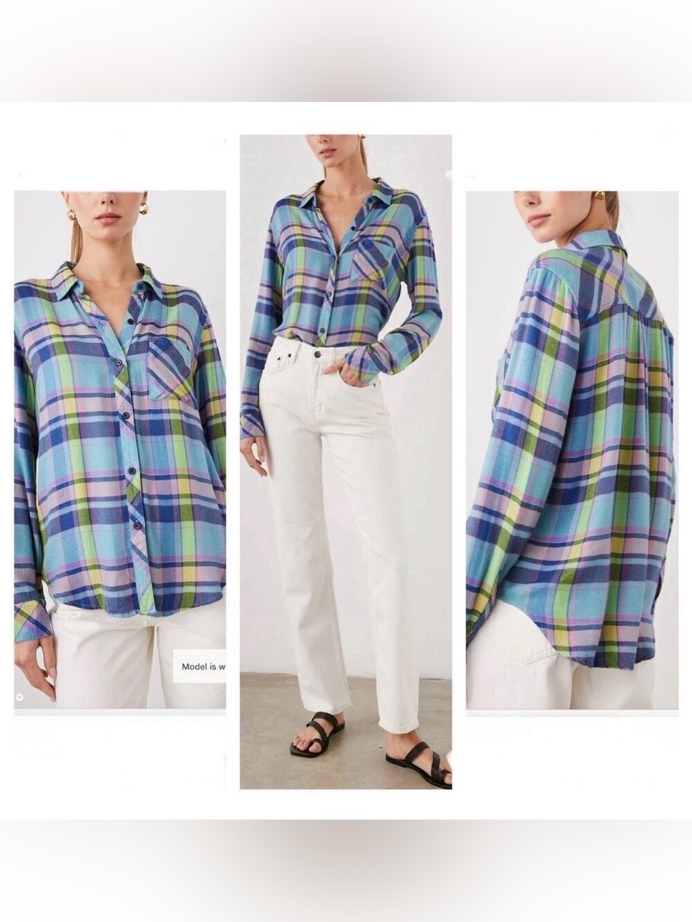RAILS| Plaid Button-Up Shirt - Blue Green Lavender